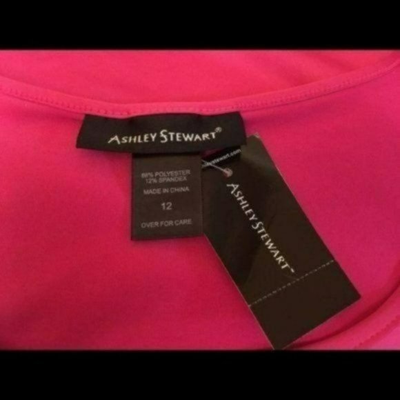 Ashley Stewart Pink Short Sleeved Top, Size 12 New with Tag - Picture 4 of 5
